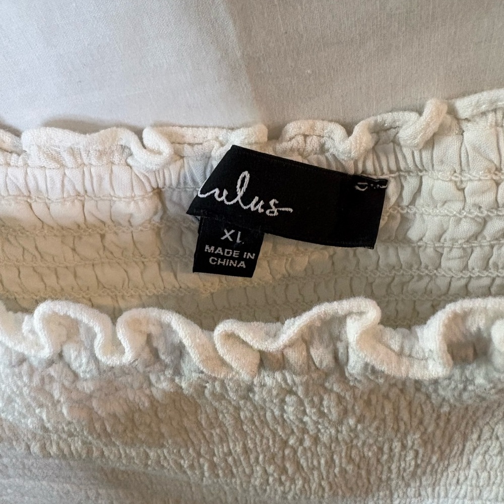 Lulu's White Ruffle Detail Dress - Picture 2 of 4